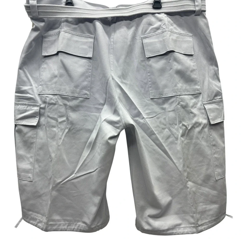 NWT BTL Beyond The Limit 46 Mens Baggy Cargo Shorts / Pants White Skater Hip Hop